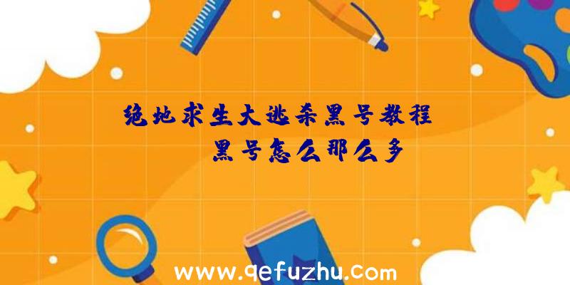 「绝地求生大逃杀黑号教程」|pubg黑号怎么那么多